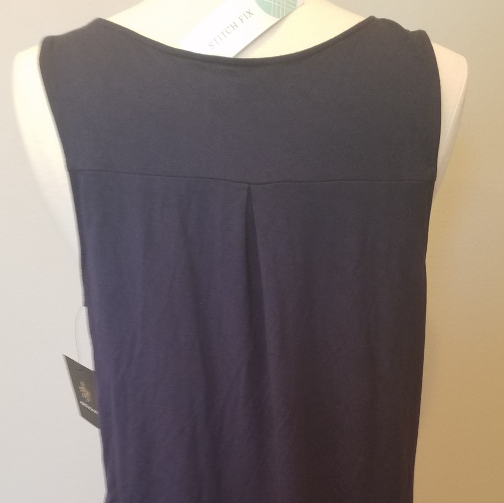 Stitch Fix Fortune+Ivy Navy Blue Leighton Zip Detail Tank Top - Picture 3 of 10